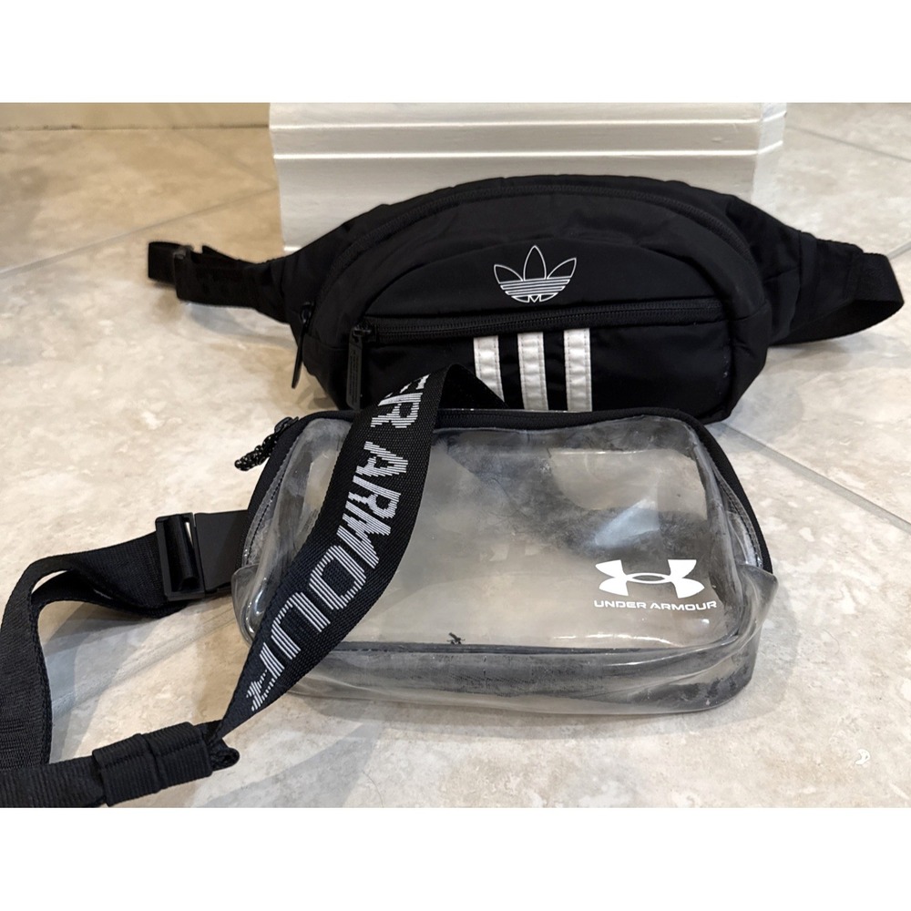 Adidas Fanny Trefoil Waist Pack & Under Armour  Clear Concert Travel Crossbody